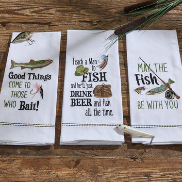 Good Things Come Embroidered Dishtowels - Set of 6 Park Designs - The Fox Decor